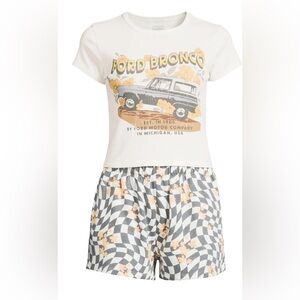 NWT Ford Bronco Juniors’ Graphic Tee and Shorts Lounge Set, 2-Piece